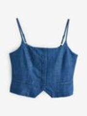 Rinse Blue Linen Blend Denim N. Premium Strappy Waistcoat - Image 1 of 1