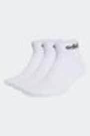 adidas White/Black Linear Ankle Cushioned Socks 3 Pack - Image 1 of 1