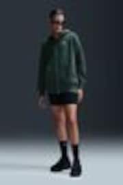 Nike Dark Green Oversized Mini Phoenix Fleece Swoosh Full Zip Hoodie - Image 1 of 1