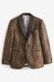 Black Slim Fit Gold Jacquard Tuxedo Suit Jacket - Image 1 of 1