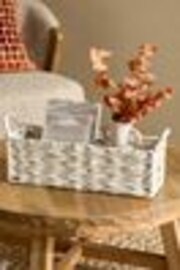 Cream Woven Plastic Slimline Tray - Image 1 of 1