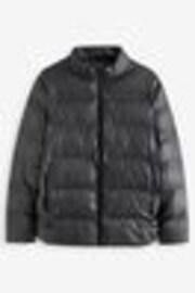 Black Shower Resistant Rubberised Funnel Puffer Coat - Image 1 of 1