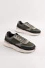 Khaki Green Nylon Runners Shoes - Image 1 of 1