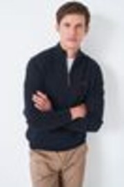 Crew Clothing Company Light Blue Quarter Zip Knitted Jumper - Image 1 of 1
