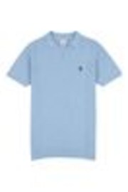 U.S. Polo Assn. Blue Mens Regular Fit Revere Texture Knit Polo Shirt - Image 1 of 1