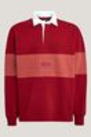 Tommy Jeans Red Tonal Flag Rugby Shirt - Image 1 of 1