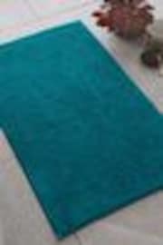 Catherine Lansfield Teal Green Bobble Bathmat - Image 1 of 1