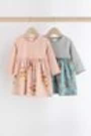 Pink/Blue Floral Baby Cotton Jersey Dresses 2 Pack (0mths-2yrs) - Image 1 of 1