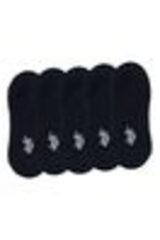 U.S. Polo Assn. Black Invisible Trainer Socks 5 Pack - Image 1 of 1