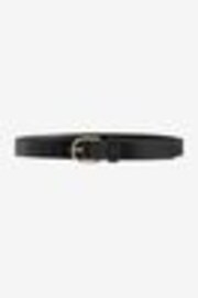 Black/Gold Regular Leather Belt - Image 1 of 1