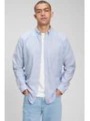 Gap Blue Stripe Regular Fit Long Sleeve Oxford Shirt - Image 1 of 1