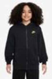 Nike Black/Gold Club Fleece Zip Through Hoodie - Image 1 of 1
