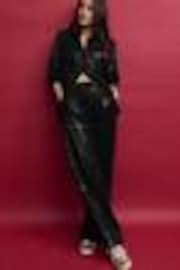Black Sequin Wide Leg Trousers - Image 1 of 1