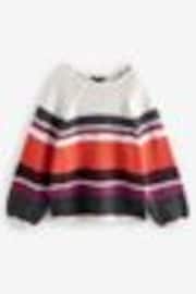 Burgundy Red Oversized Soft Touch Scoop Neck Chunky Knitted Jumper - Image 1 of 1