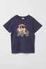 Parlez faded embroidered t-shirt in navy Exclusive at ASOS