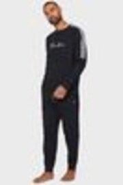 Threadbare Dark Black 100% Cotton Blend Long Sleeve Pyjamas Set - Image 1 of 1