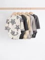 črna/bela - Dolgimi rokavi Baby Bodysuits 5 Pack - Slika 1 iz 1