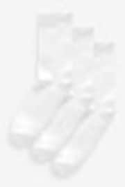 White Cushion Sole Ribbed Sport Ankle Socks 3 Pack With Arch Support - Image 1 of 1