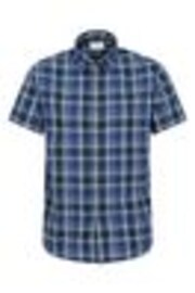 Mountain Warehouse Navy Blue Weekender Mens 100% Cotton Short Sleeve Shirt - Image 1 of 1