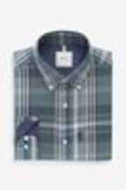 Petrol Blue Madras Check Regular Fit Easy Iron Button Down Oxford Shirt - Image 1 of 1