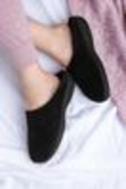 Totes Black Isotoner Popcorn Terry Mules Slippers - Image 1 of 1