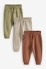 Rust Brown/Khaki/Sage Soft Touch Joggers 3 Pack (3mths-7yrs) - Image 1 of 1