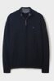Crew Clothing Company Blue Dark Quarter Zip Knitted Jumper - Image 1 of 1