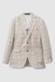 Oscar Jacobson Linen Blend Single Breasted Check Blazer - Image 1 of 1