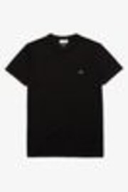 Черный - Футболка из 100% хлопка пима Lacoste Luxury - Image 1 of 1