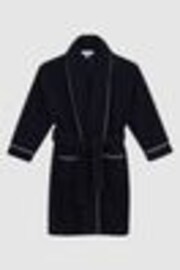 Reiss Navy Snuggle Senior Piped Fleece Dressing Gown Nightwear - Image 1 of 1