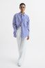 Buy Reiss Blue/White Emma Relaxed Fit Striped Cotton Shirt from the ...