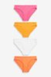 Orange/Pink/White Bikini Cotton Rich Knickers 4 Pack - Image 1 of 1