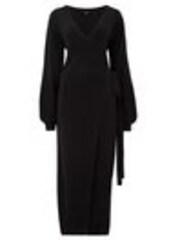 Pour Moi Black Elle Knit Midi Wrap Dress - Image 1 of 1