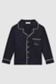 Reiss Navy Napp Senior Cotton Piped Pyjama Trousers - Image 1 of 1