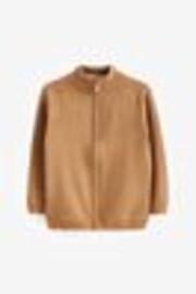 Light Brown Zip Through Knitted Cardigan (3-16yrs) - Image 1 of 1