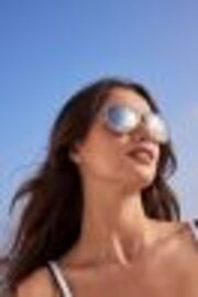 Silver Aviator Style Sunglasses - Image 1 of 1