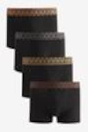 Schwarz-Metallic mit Geomuster - 4er-Pack - Boxershorts - Bild 1 von 1