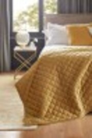 Ochre Yellow Hamilton Velvet Quilted Bedspread - Image 1 of 1