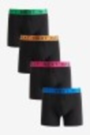 Black Bright Colour Waistband 4 pack A-Front Boxers - Image 1 of 1