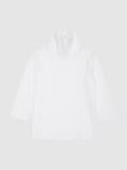 Reiss Ivory Carey Junior Cotton Blend Roll Neck Top - Image 1 of 1