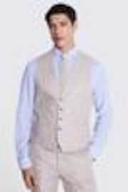 MOSS Oatmeal Nude Tailored 100% Linen Waistcoat - Image 1 of 1