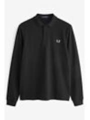 Черный/хром - Однотонная рубашка поло Fred Perry - Image 1 of 1