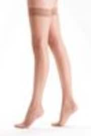 Pretty Polly Halterlose Nylonstrümpfe mit Spitze oben im Dreierpack, 10 Denier, Natur - Bild 1 von 1