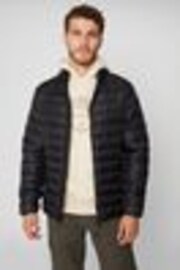 Threadbare Black Showerproof Matte Finish Padded Funnel Neck Jacket - Image 1 of 1