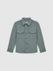 Reiss Duck Egg Tampa Senior Twin Pocket Overshirt - Image 1 of 1