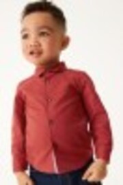 Rust Brown Long Sleeve Trimmed Oxford Shirt (3mths-7yrs) - Image 1 of 1