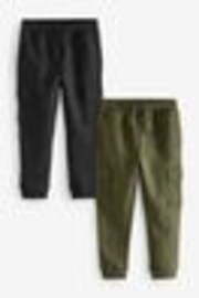 Črna/zelena - Slim kargo hlače (z žepi na hlačnicah) Joggers 2 komplet (3-16yrs) - Slika 1 iz 1