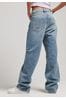 waist-tied straight-leg jeans Blau