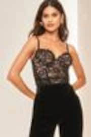 Lipsy Black Lace Corset Body - Image 1 of 1