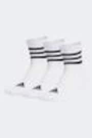 Blanco/Negro - adidas 3-Stripes Cushioned Sportswear Mid Cut Socks 3 Pairs - Imagen 1 de 1